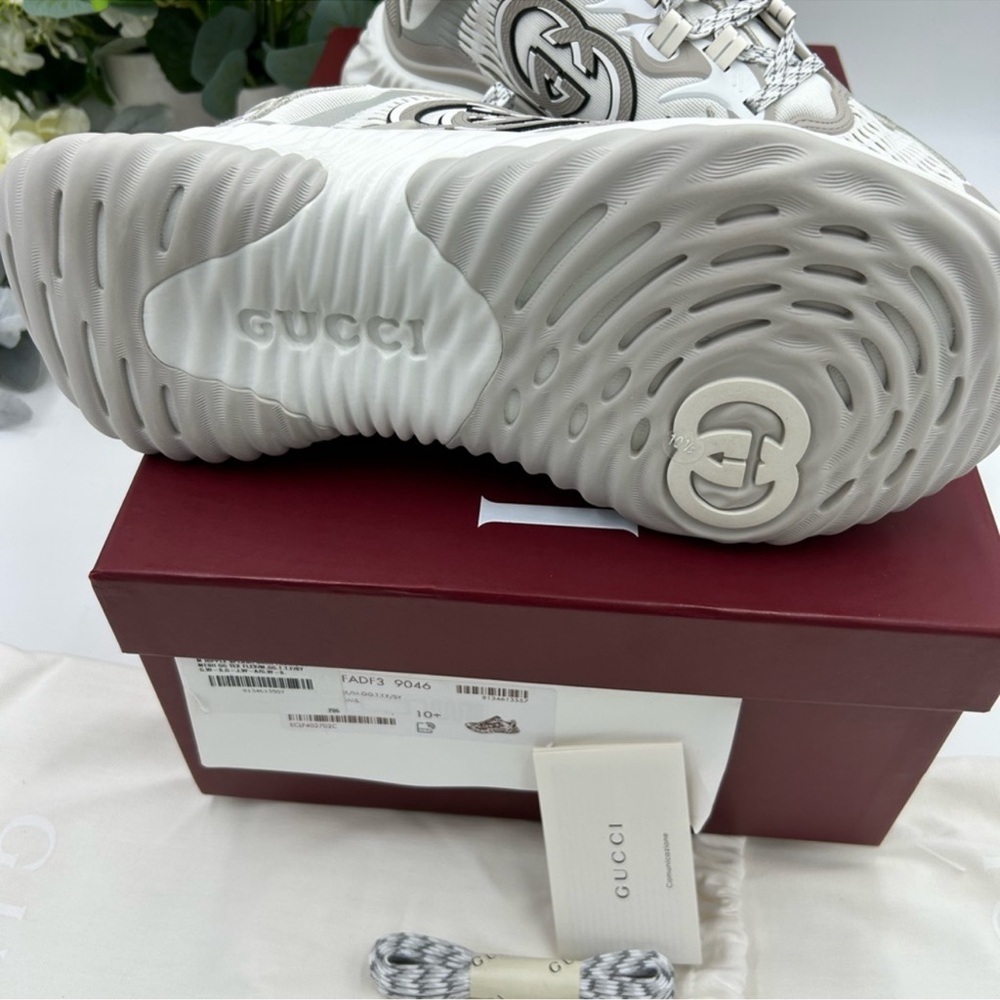 Men’s Gucci ripple sneakers interlocking G logo size 10.5 made in Italy NWT - Picture 5 of 11